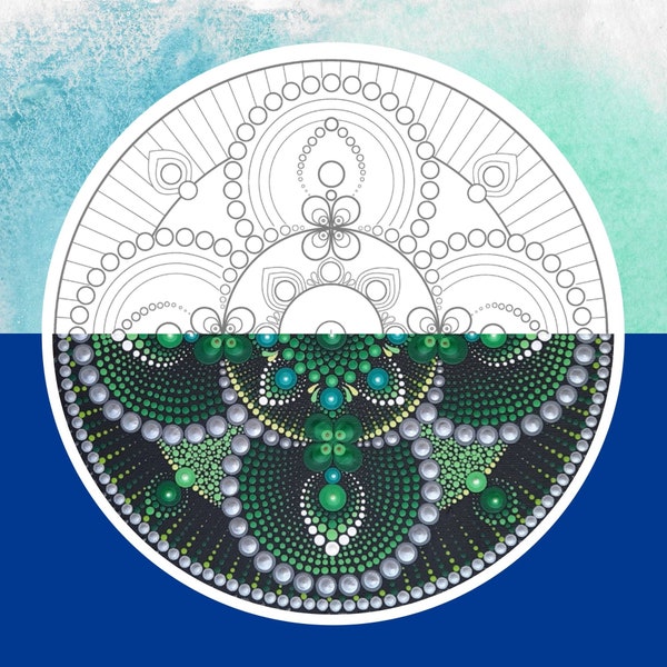 Mandala d'abondance - modèle téléchargeable pour pointillage et coloriage