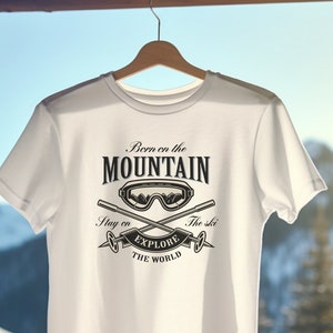 Herren Ski T-Shirt. Skifahrer T-Shirts Männer. Skiabnutzungs-Herrenbaumwoll-T-Shirt. Ski tragen Herren T-Shirts. Skibekleidung Herren.