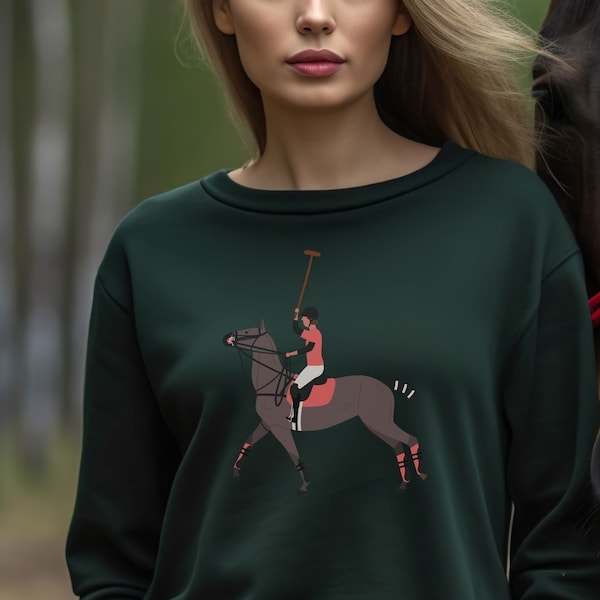 Pferd Sweatshirt, Reit Sweatshirts, Reitbekleidung Frauen, Mädchen reiten Pullover, Polo Sweatshirt, Pferd Sweatshirt Mädchen, Polo Pullover