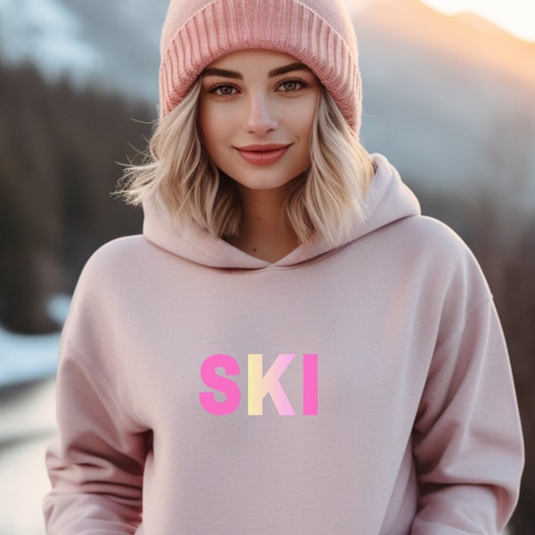 Dames ski-sweatshirt met capuchon, ski-hoodie dames, meisjes ski-hoodie skikleding dames après-ski, ski-trui ski-sweatshirt meisjes ski-hoodie