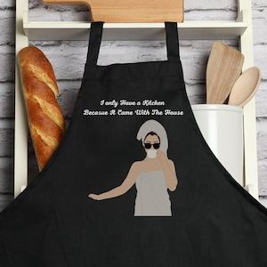 Tablier humoristique pour homme avec inscription « My Kitchen My Rules » -  Cadeau pour elle - Tablier de cuisine - Tablier de barbecue - Cadeau de