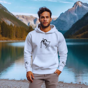 Mountain Adventure Ski Hoodie, Skiing Hoodie for Men, Hooded Sweatshirt, Mountain Wear, Skiing Apparel, men&#39;s ski hoodie, ski clothing,