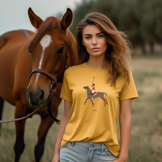 Maglietta Cavallo Per Donne E Ragazze - Design Equestre, Cotone, Regalo Per Amanti Dei Cavalli