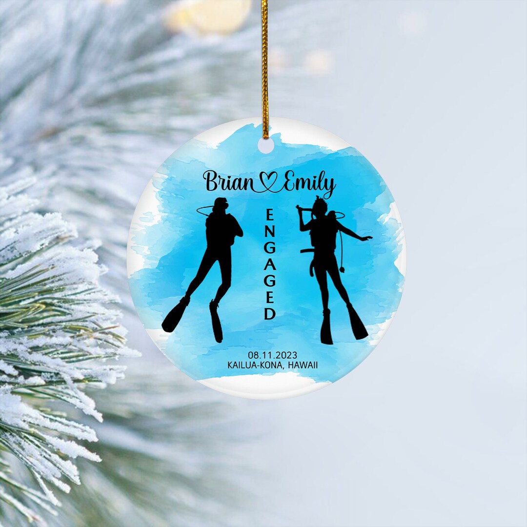 Personalized Scuba Diving Ornament for Couple Engagement Etsy
