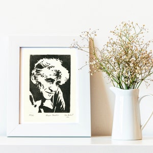 Leonard Bernstein, retrato de artista em linogravura, edição limitada