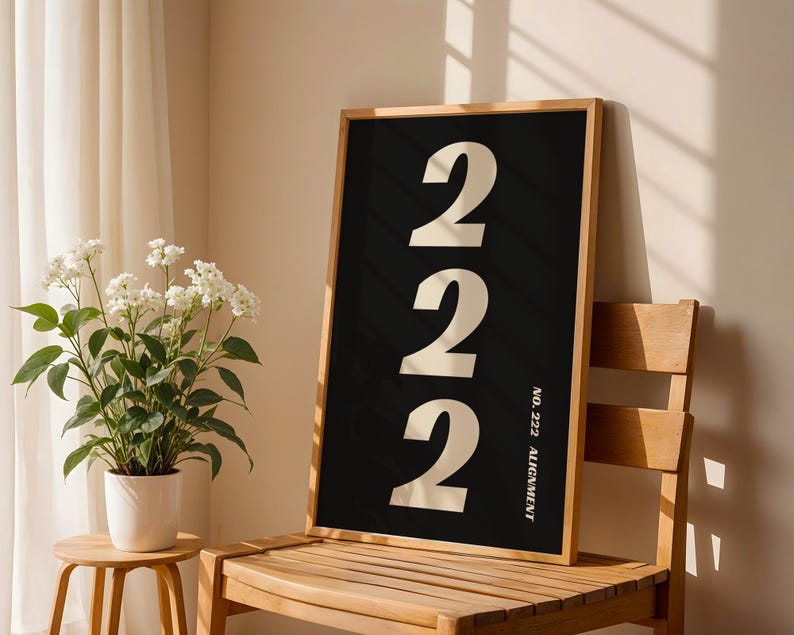 222 Angel Number Print, Alignment Wall Art, Divine Timing Poster, Trust ...