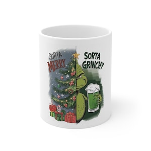 grinch, taza de grinch, taza divertida, taza de vacaciones, taza de navidad, algo alegre, algo grinchy, taza de café, taza de té, taza festiva, regalo para los amantes del grinch