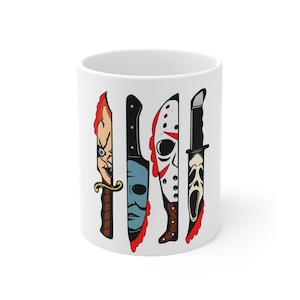 freddy mug,halloween mug,horror movie villian mug,halloween jason, freddy halloween mug,chucky halloween mug,spooky season decor, scary mug