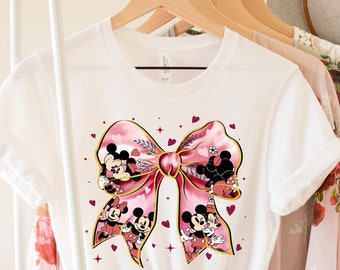 Mickey and Friends Valentine Shirt, Disney Coquette Bows Valentine Shirt, Disney Valentine's Day Shirt, Happy Valentine's Day 2025 Shirt