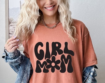 Comfort Color, Girl Mama Shirt, Retro Girl Mama Shirt for Mom of Girls Mother's Day Gifts for Girl Mama, Girl Mama to Be Shirts for New Mama