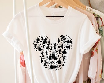 Disney Shirt, Disney Shirt for Women, Disney Ear Shirt, Women's Unisex Disney T-Shirt, Disney Mickey Silhouette Shirt, Tshirt for Kids