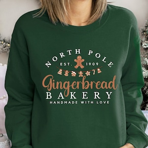 Gingerbread Bakery, Gingerbread Crewneck, Gingerbread Sweater, Vintage Christmas Sweatshirt, Xmas Gift, Trendy Christmas Sweater for Women