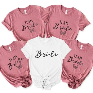 Cute Bachelorette Party Shirts For Bride and Team Bride Tshirts For Bridal Party With Bridesmaid Tees And Bride Shirt And Bride Squad