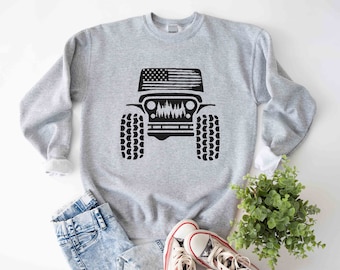 American Off Road Sweatshirt, 4X4 Sweatshirt, Off Road Lover Sweatshirt, US Off Road Shirt, USA Flag Sweatshirt