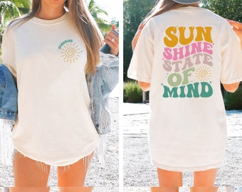 Retro Sun Shine On My Mind Shirt, Comfort Color Oversized Tshirt, Beach Shirt, Lounge Comfort Shirt, Weekend Lake Shirt, Funny Graphic Tee