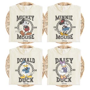 Comfort Colors® Retro Mickey Mouse Shirt, Mickey and Friends T-Shirt, Disneyland Family Trip Tee, Magic Kingdom Shirt, Checkered Disney Tee image 1