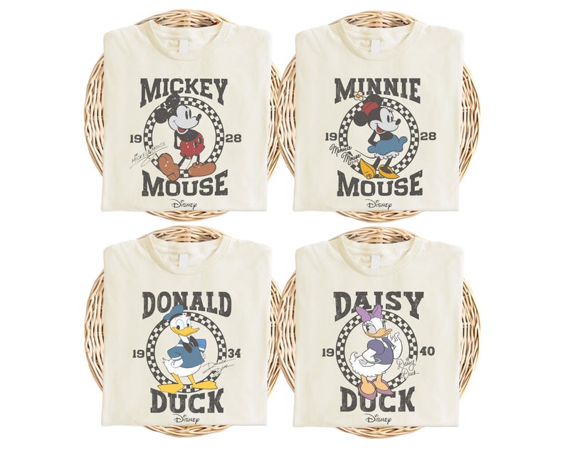 Comfort Colors® Retro Mickey Mouse Shirt, Mickey and Friends T-Shirt, Disneyland Family Trip Tee, Magic Kingdom Shirt, Checkered Disney Tee image 1