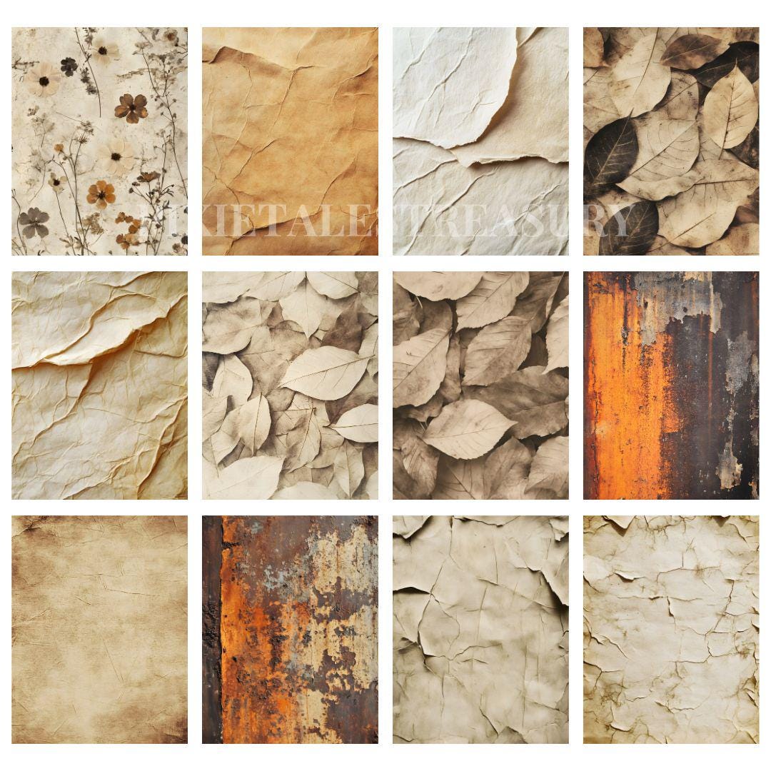 Printables Rustic Patterns Natural Texture Paper Collection, Vintage Wall Background Printables ...