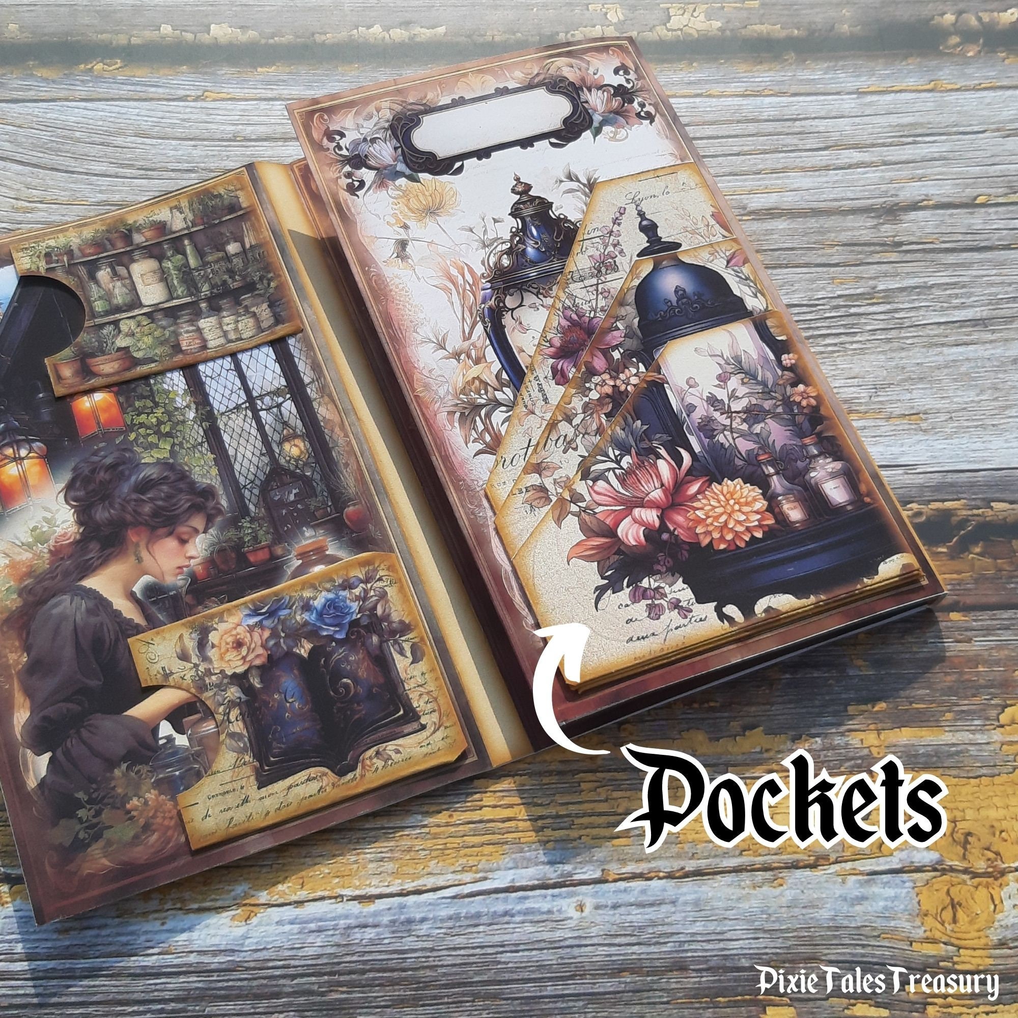 Junk Journal Folio Kit Dark Victorian Vintage Digital Trifold Booklet ...