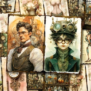 Steampunk Junk Journal Kit Victorian Junk Journal Steampunk Digi Kit Printable Steampunk Scrapbook Paper Craft Journaling Collage Sheet