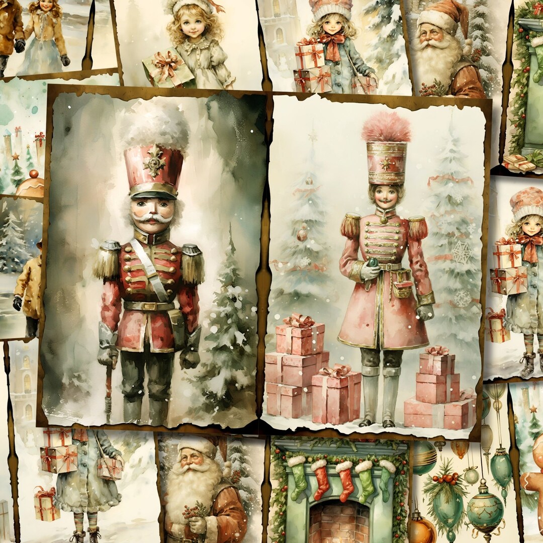 Christmas Junk Journal Kit Printable Vintage Winter Pages Card ...
