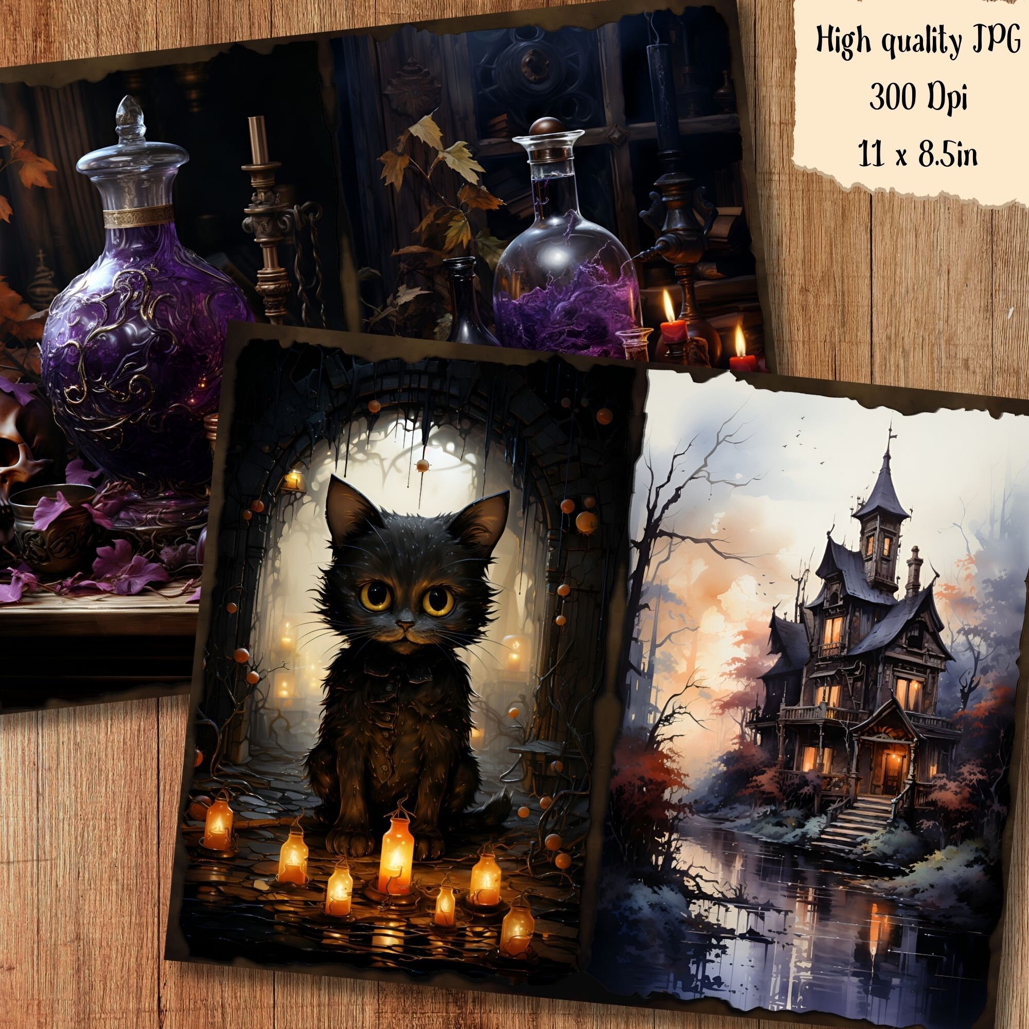 Spooky Witchcraft Junk Journal Pages Magical Dark Witch Junkjournal Kit ...
