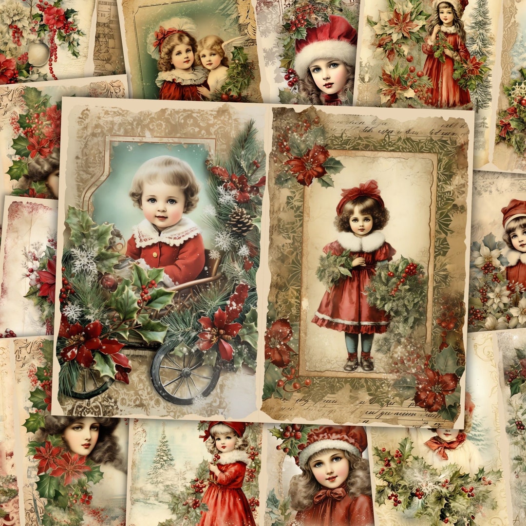 Vintage Christmas Junk Journal Kit Christmas Kit Winter Scrapbook Paper ...