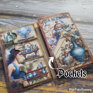 Junk Journal Folio Kit Blue Victorian Vintage Digital Trifold Booklet ...