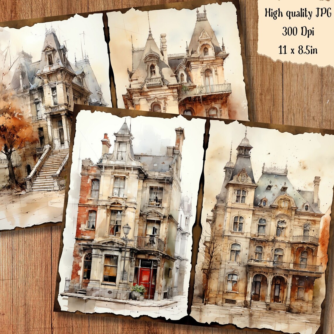 Vintage Architecture Junk Journal Kit Victorian Building Junk Journal ...