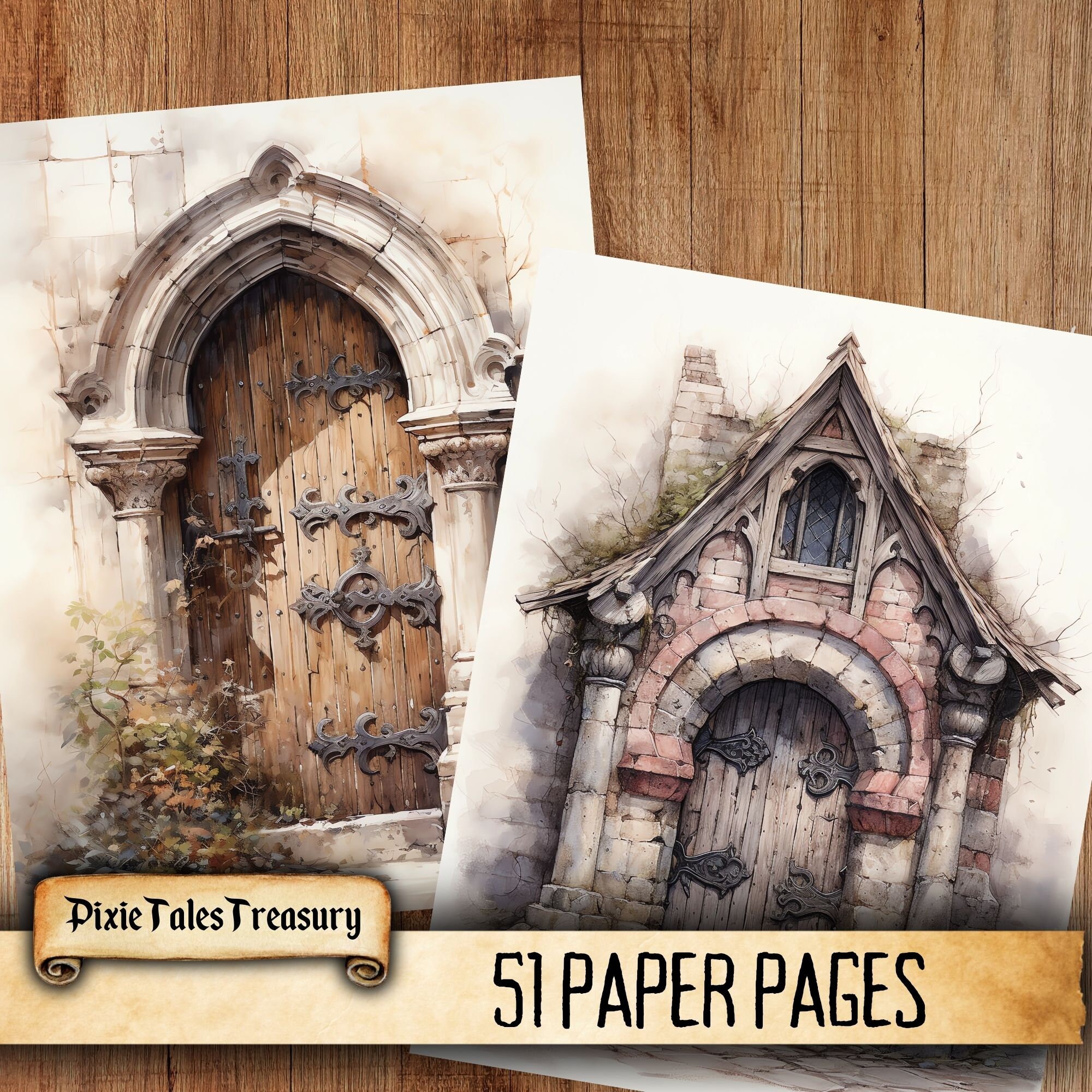 Castle Doors Rustic Junk Journal Kit Vintage Fantasy Medieval Junk ...