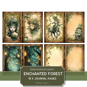 Enchanted Forest Fantasy Junk Journal Kit Fairytale Fairy Journal Pages ...