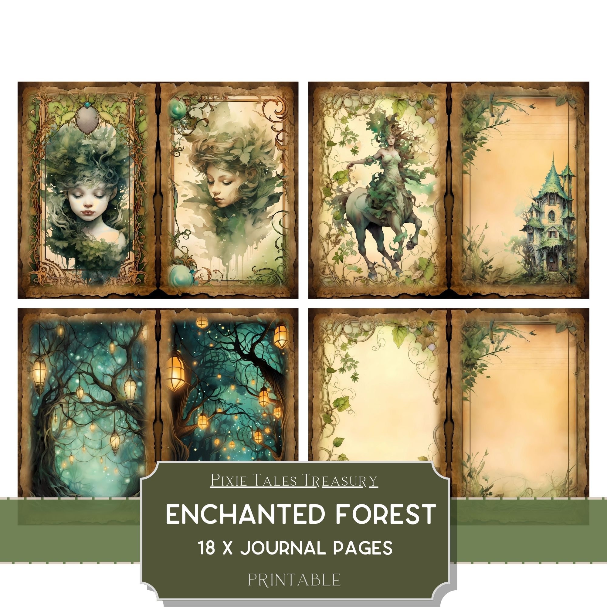 Enchanted Forest Fantasy Junk Journal Kit Fairytale Fairy Journal Pages ...