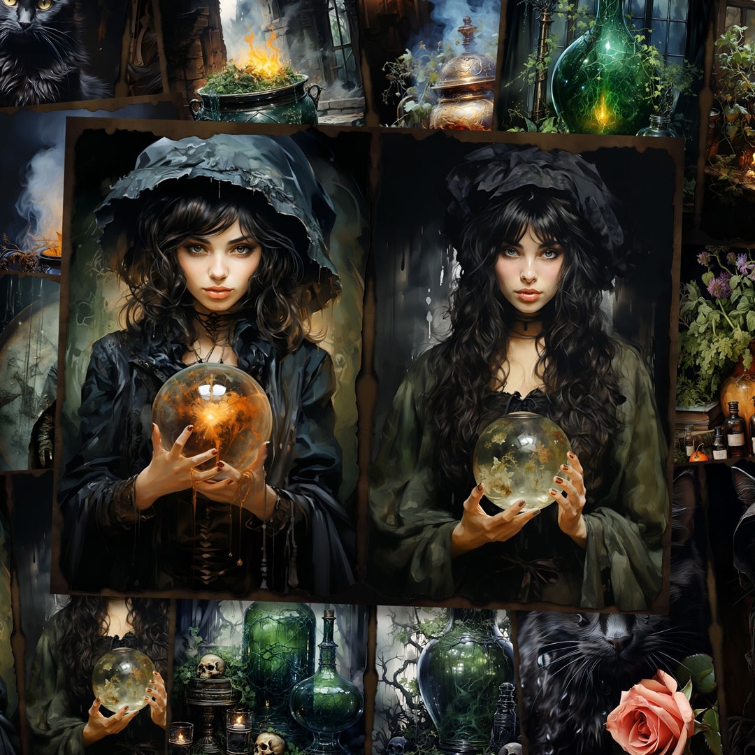 Dark Witch Junkjournal Kit Pages Magical Witchcraft Junk Journal Kit ...