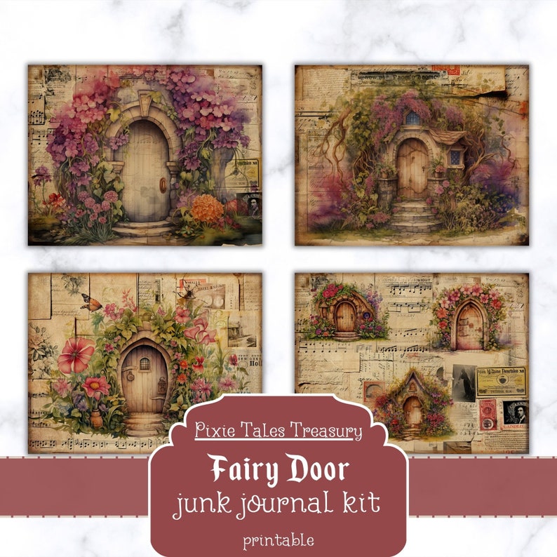 Door Fairytale Junk Journal Kit Vintage Floral Journal Papers Junk ...