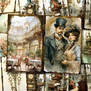 Steampunk Junk Journal Kit Victorian Junk Journal Steampunk Digi Kit Printable Steampunk Scrapbook Paper Craft Journaling Collage Sheet