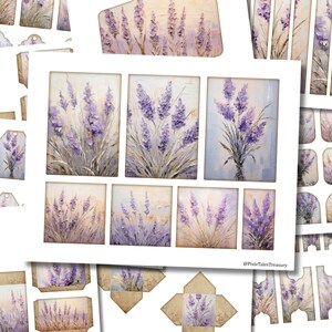 Lavender Flower Junk Journal Pages ADDON KIT Junkjournal Paper Floral Printable Wildflower Mixed Media Journaling Paper Digi Kit Supplies