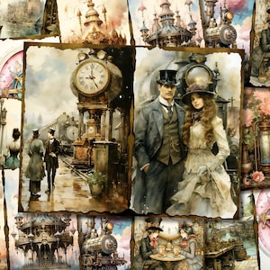 Steampunk Junk Journal Kit Victorian Junk Journal Steampunk Digi Kit Printable Steampunk Scrapbook Paper Craft Journaling Collage Sheet
