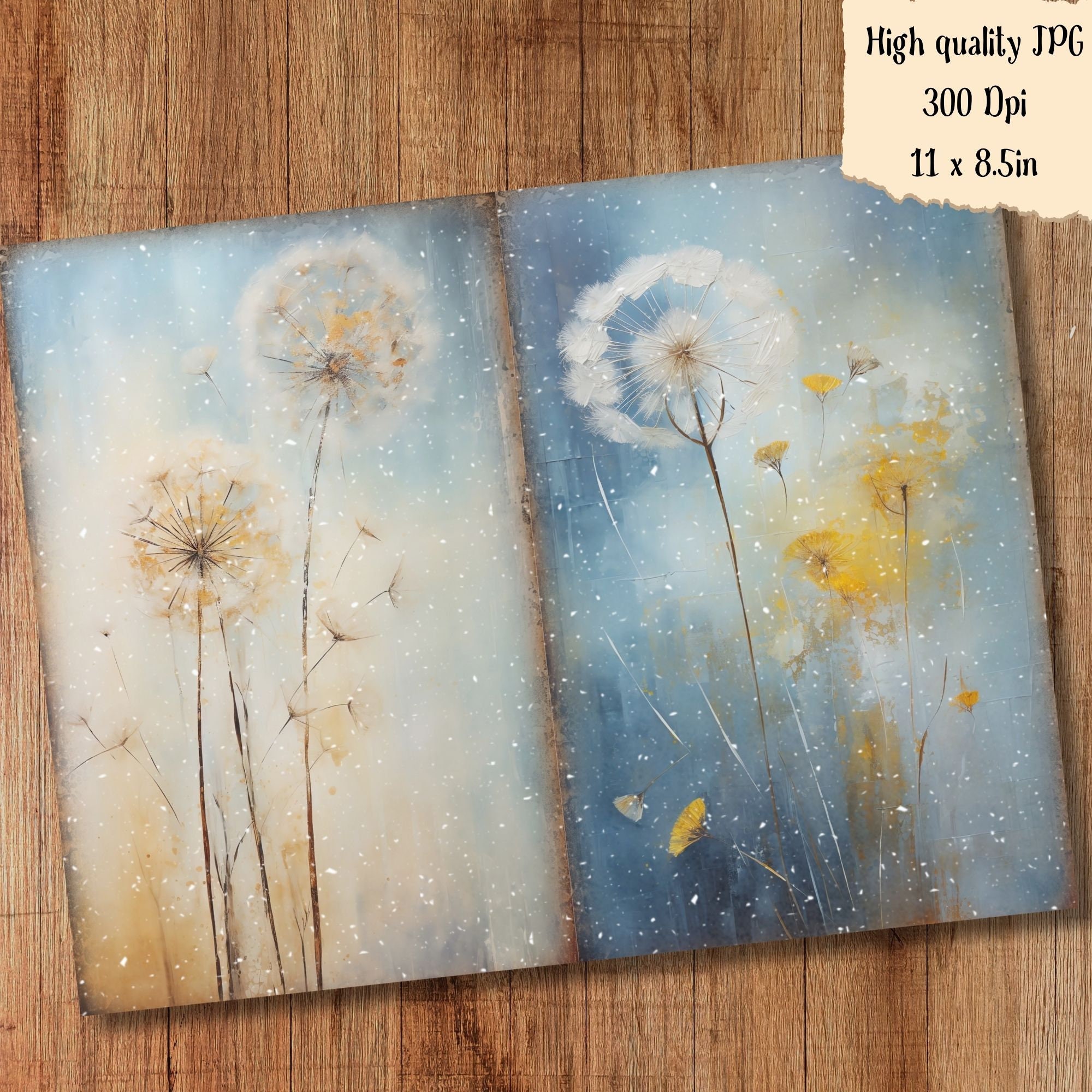 Dandelion Junk Journal Paper Flower Junkjournal Kit Printable Pages ...