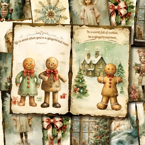 Christmas Junk Journal Kit Printable Vintage Winter Pages Card Journaling Paper Christmas Junk Journal Digital Ephemera Collage Sheet