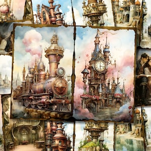 Steampunk Junk Journal Kit Victorian Junk Journal Steampunk Digi Kit Printable Steampunk Scrapbook Paper Craft Journaling Collage Sheet