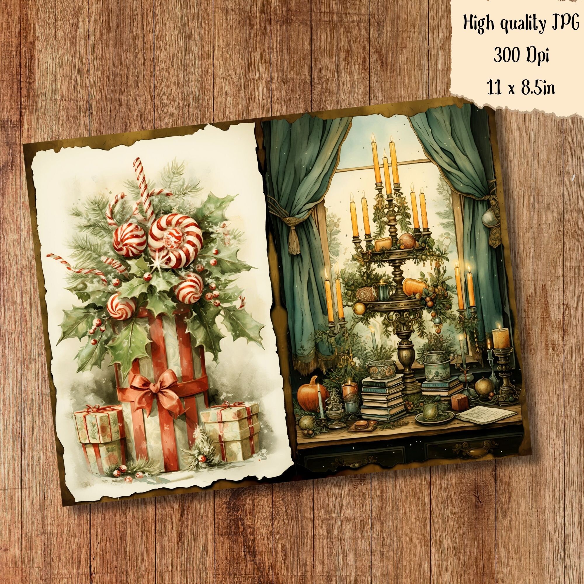 Christmas Junk Journal Kit Printable Vintage Winter Pages Card - Etsy