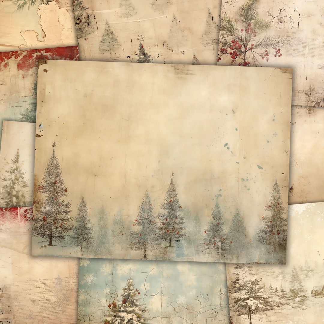 Vintage Christmas Junk Journal Kit Winter Forest Vintage Pages Digital ...