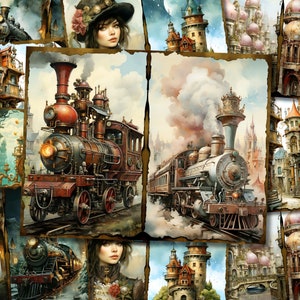 Steampunk Junk Journal Kit Victorian Junk Journal Steampunk Digi Kit Printable Steampunk Scrapbook Paper Craft Journaling Collage Sheet