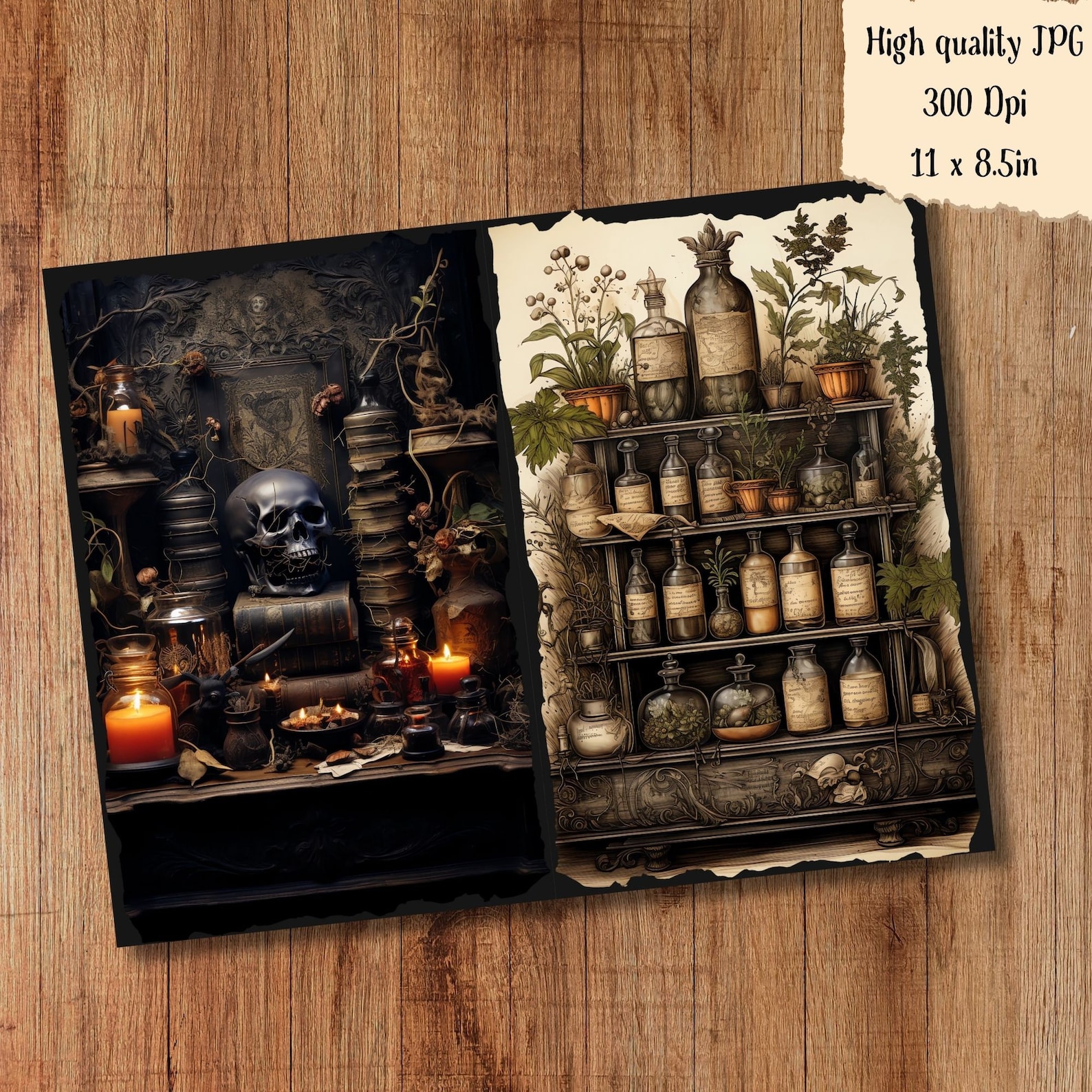 Mystic Apothecary Junk Journal Pages Dark Witch Magical Witch ...