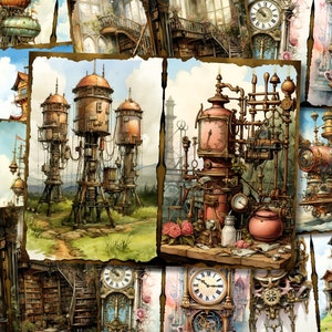 Steampunk Junk Journal Kit Victorian Junk Journal Steampunk Digi Kit Printable Steampunk Scrapbook Paper Craft Journaling Collage Sheet