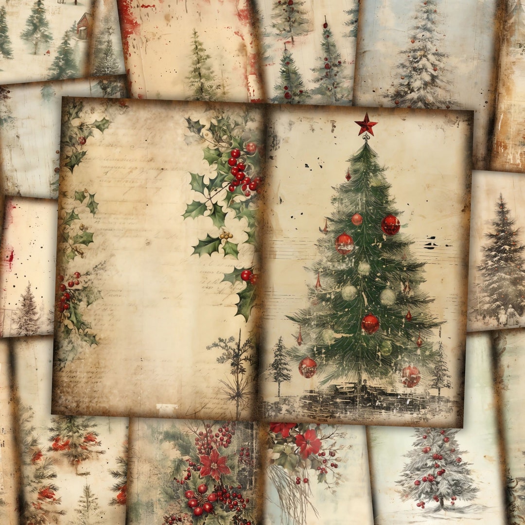 Christmas Junk Journal Kit Winter Forest Vintage Pages Journal Digital ...