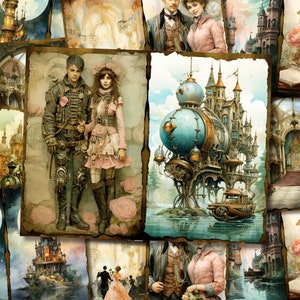 Steampunk Junk Journal Kit Victorian Junk Journal Steampunk Digi Kit Printable Steampunk Scrapbook Paper Craft Journaling Collage Sheet