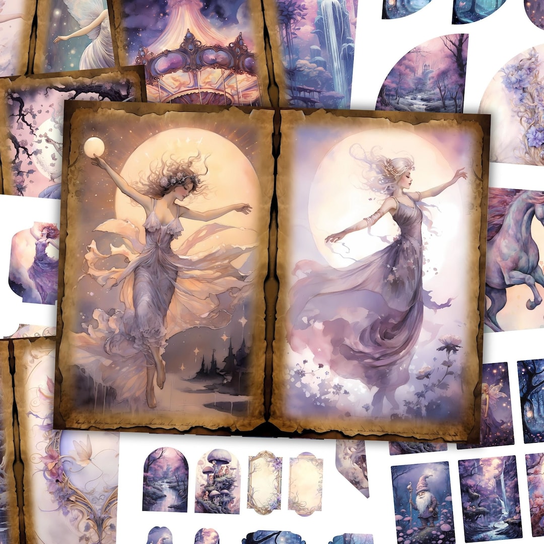 Purple Enchanted Fairy Junk Journal Kit Fantasy Fairytale Forest ...