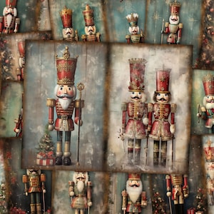 Quebra-nozes natal lixo diário kit natal efêmera scrapbook papel colagem páginas diário papel decoupage cartão fazendo kit download