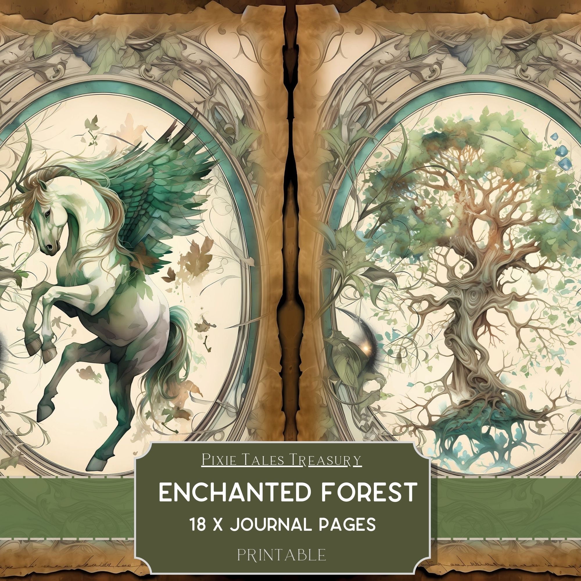 Enchanted Forest Fantasy Junk Journal Kit Fairy Mythical Creature ...